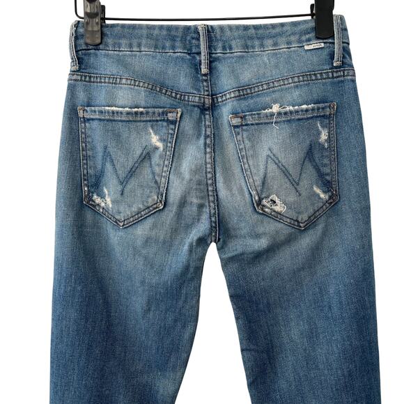 MOTHER Denim High Waisted Looker Crop Jeans in Skipping Stones Size 26 - Picture 10 of 15